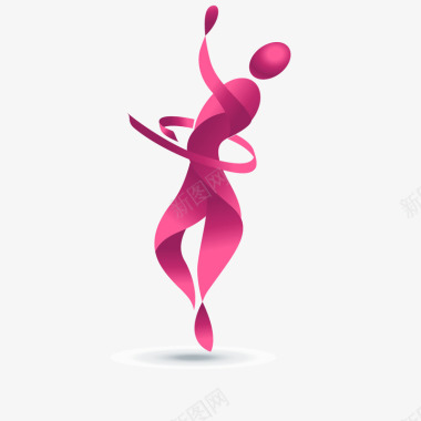 粉红色跳舞logo标志图标图标