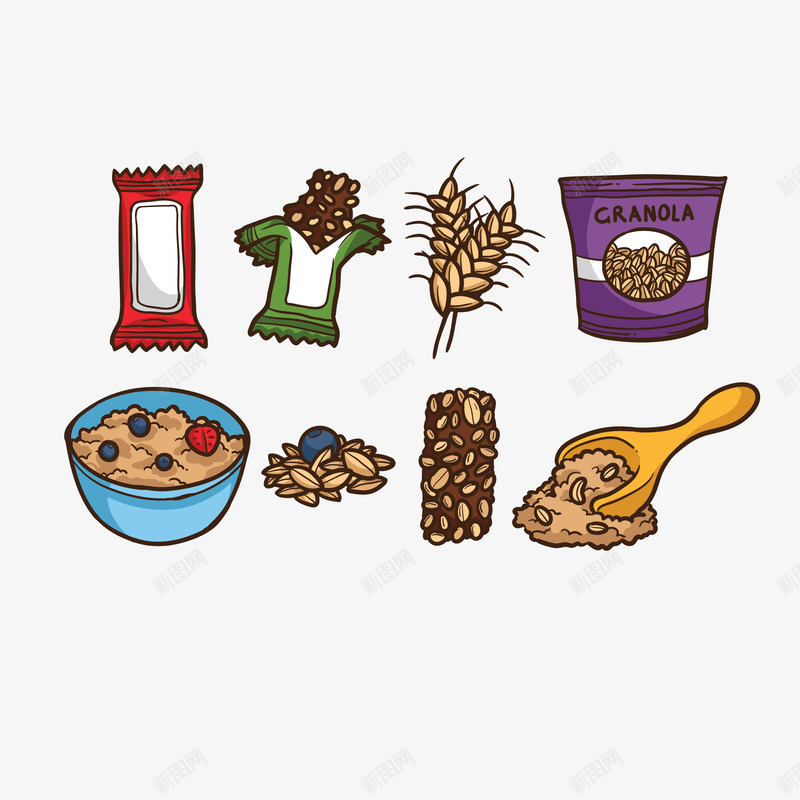 手绘燕麦食品燕麦粒png免抠素材_88icon https://88icon.com 健康食品 手绘 水果燕麦 燕麦 燕麦包装 燕麦棒 燕麦粒 燕麦颗粒 粗粮