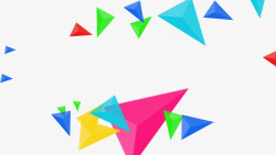 粉蓝绿立体三角形素材