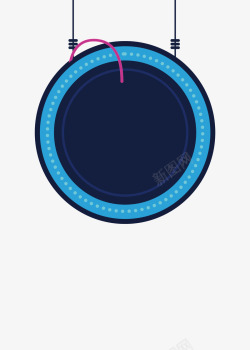 圆盘霓虹灯透明素材