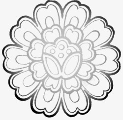 黑白花卉纹样素材