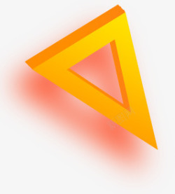 橙黄色三角形立体效果素材