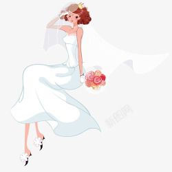 美丽婚纱美丽的新娘矢量图高清图片