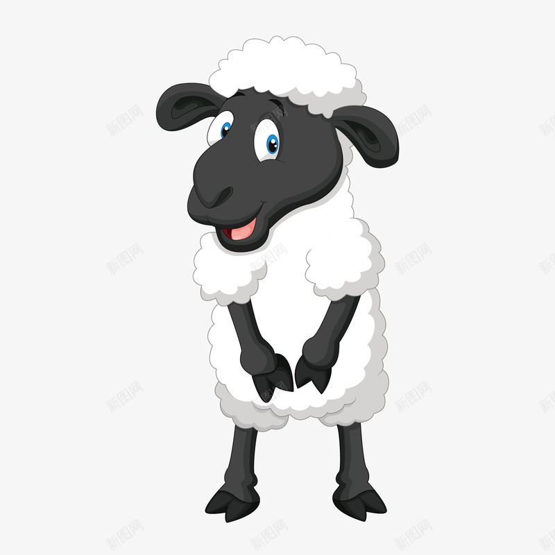 卡通版站立的小绵羊png免抠素材_88icon https://88icon.com 免抠图 动物 卡通动物 小绵羊 效果图 装饰图 装饰画
