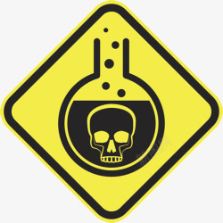 化学药品三角形黄色警告牌实物素材