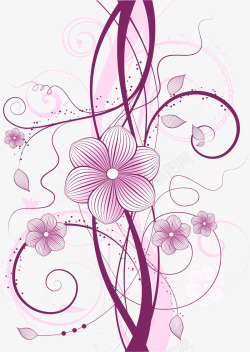 浪漫抽象紫色花纹素材