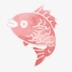手绘红色的小鱼效果图素材