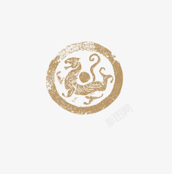 中式古典图案虎纹素材