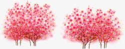 梦幻粉红色春季植物素材