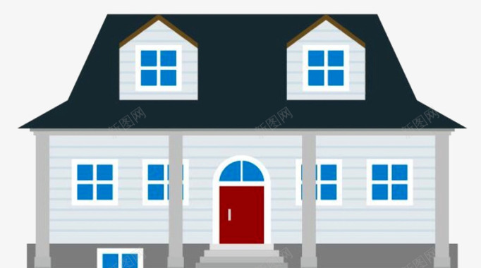 粉色房屋房屋建筑图标图标