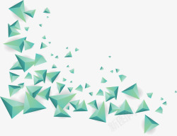 立体三角绿色花纹矢量图素材