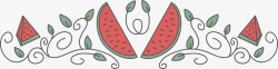 西瓜邮票西瓜疼标题框矢量图高清图片