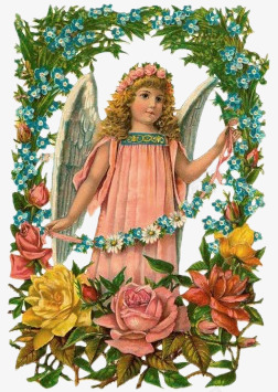 浪漫妇女节森林系花饰天使和花朵图标图标