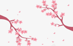 春暖花开粉红桃花矢量图素材