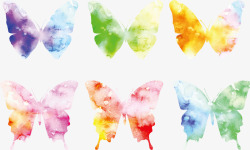 水彩画的蝴蝶插图矢量图素材