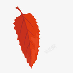 红色长条树叶装饰素材