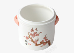 日式炖罐梅花图案炖罐高清图片