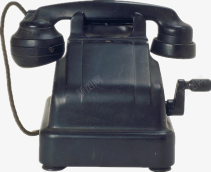 旧式的电话png免抠素材_88icon https://88icon.com 复古风 手摇式 老式电话 黑色
