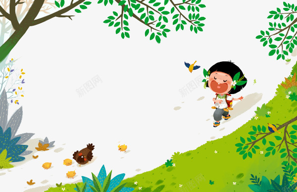 走在路上的小娃娃png免抠素材_88icon https://88icon.com 儿童插画 卡通 卡通人物 卡通动物 卡通素材 可爱 故事插画 梦幻 森林系 童话
