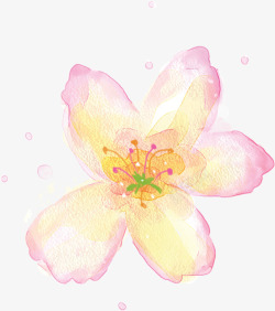 手绘粉色梦幻艺术花朵素材