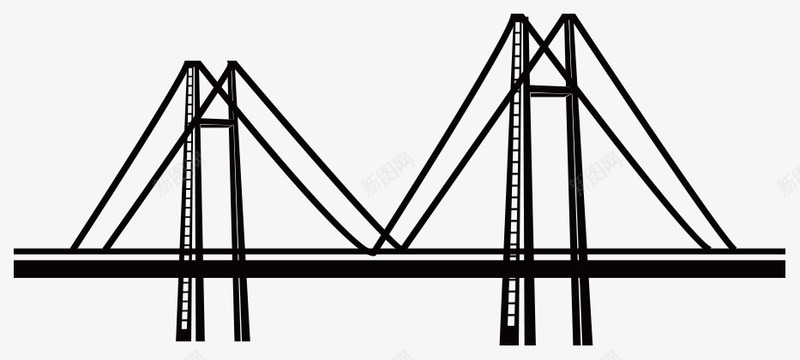 中国古建筑长江大桥png免抠素材_88icon https://88icon.com 中国建筑 黑色