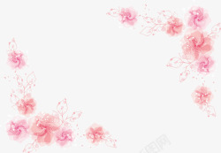 手绘对角花纹素材