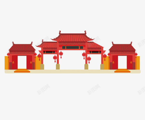 中国风红色亭子建筑png免抠素材_88icon https://88icon.com 中国风 中国风红色亭子建筑 亭子 装饰 过年装饰