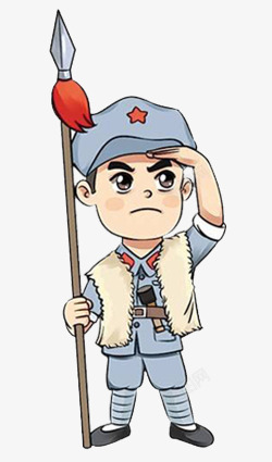小红军敬礼卡通小红军高清图片