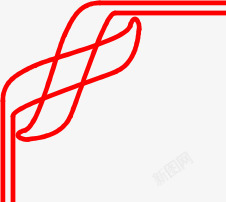 红色线条中式边框素材