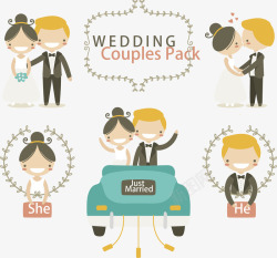 卡通婚礼效果图素材