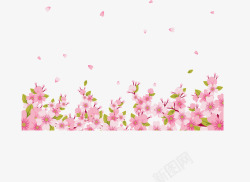 粉色春花浪漫粉红春天桃花矢量图高清图片