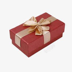 包装盒机样丝带红色礼物盒盒型高清图片