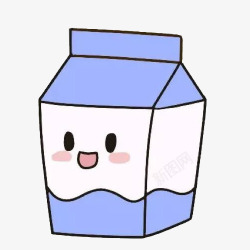 卡通可爱牛奶盒手绘素材