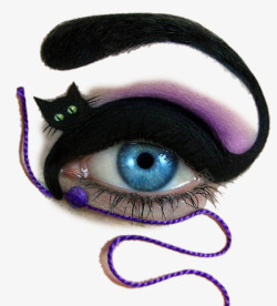 猫咪玩球紫色眼影矢量图高清图片