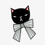 可爱黑色小猫蝴蝶结素材