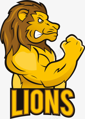 黄色卡通狮子装饰图标图标