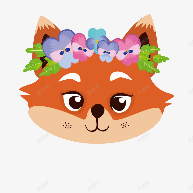 带着花朵卡通猫头png免抠素材_88icon https://88icon.com 免抠图 动物 效果图 猫头 花朵 装饰图 装饰画