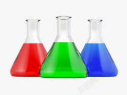 红蓝绿化学药水瓶子实物素材