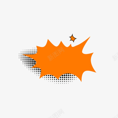 橘色卡通橘色爆炸图标图标