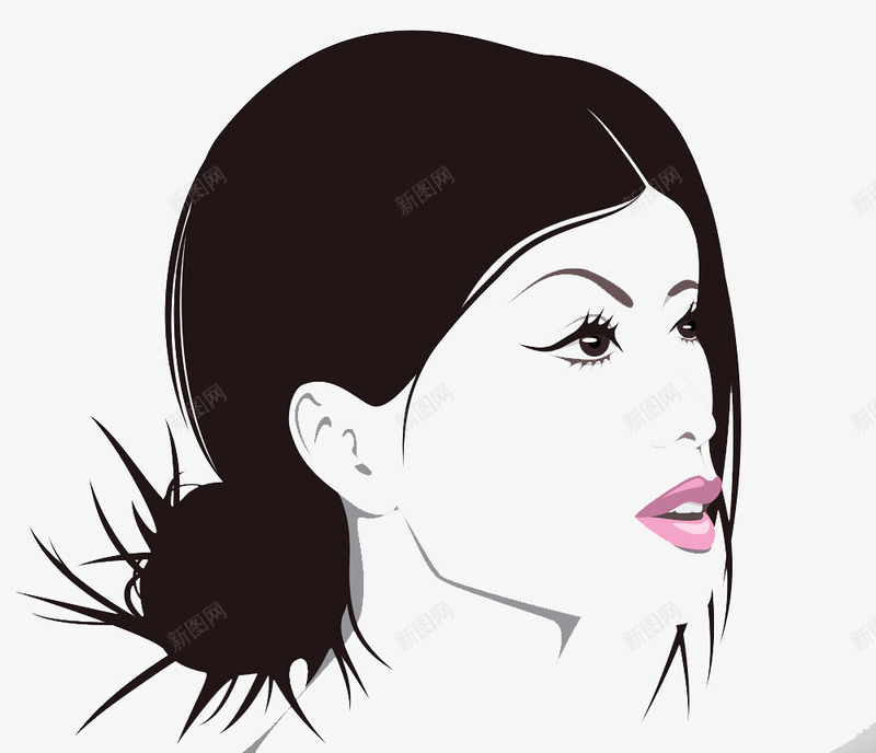 美女侧面脸庞png免抠素材_88icon https://88icon.com 彩妆女孩 手绘 手绘红唇女孩 美女