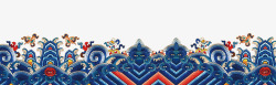 深蓝色中国风复古海报背景素材