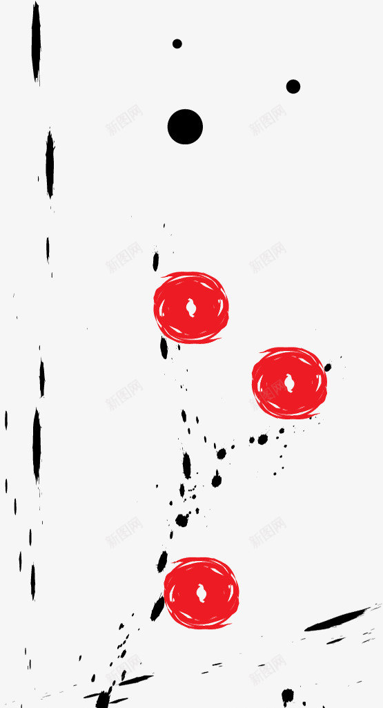 红色装饰泼墨圆点矢量图ai免抠素材_88icon https://88icon.com 圆点 泼墨 红色 黑色 矢量图