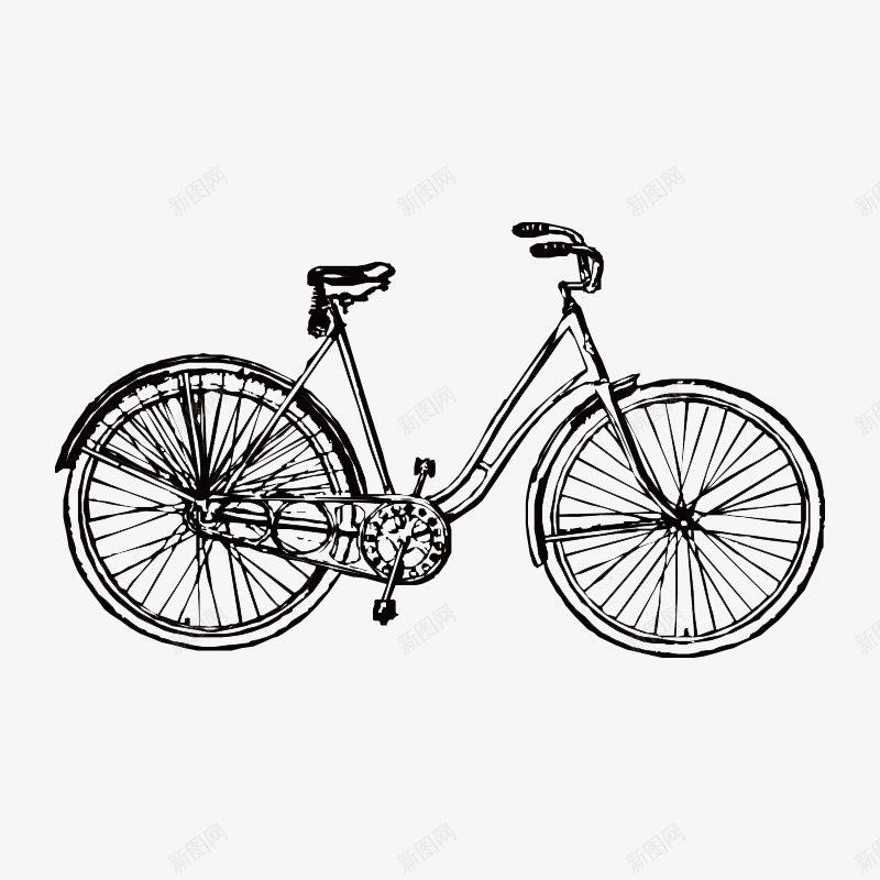 古代车自行车png免抠素材_88icon https://88icon.com 交通工具 单车 古代车 复古车 素描 自行车 车 车子