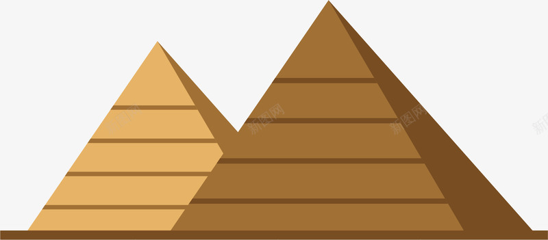 漂亮的金字塔矢量图ai免抠素材_88icon https://88icon.com 三角形 卡通手绘 棕色 沙漠 金字塔 黄色 矢量图