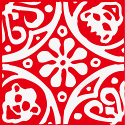 中式红色花纹边框矢量图素材