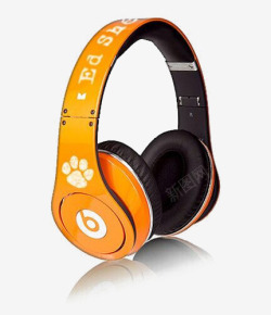橙色耳机BEATS耳机高清图片