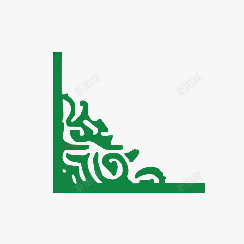 绿色角花传统元素png免抠素材_88icon https://88icon.com 中国风 中式角花 经典 角花 边框设计