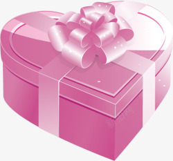 粉色爱心礼盒素材
