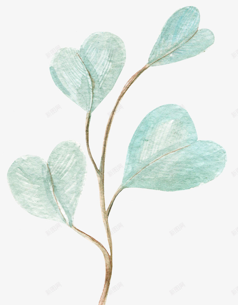 蓝色手绘树叶装饰png免抠素材_88icon https://88icon.com 卡通树叶 叶子 手绘树叶 效果图 树叶 植物