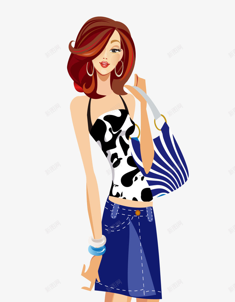 手绘时尚美女png免抠素材_88icon https://88icon.com 女士 手绘时尚美女矢量图 手绘美女 时尚女人 漂亮女性 美女 购物女士
